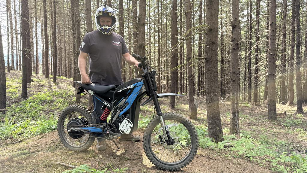 First Ride On An Electric Dirt Bike: Testing The HappyRun G300 Pro In The Woods With My Son