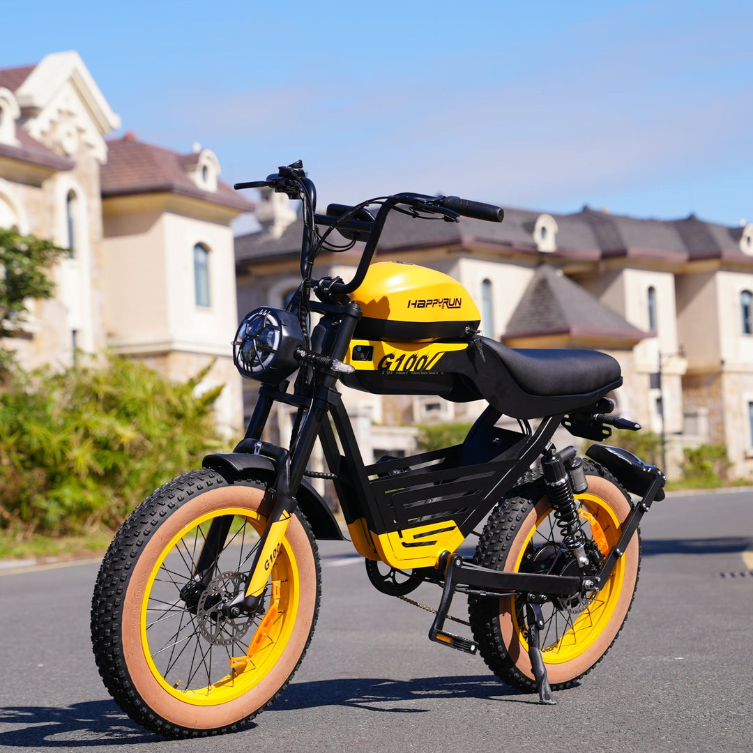 HappyRun Fastest Electric Bikes Yellow G100 Long Range 2000w Motorcycle