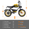 HappyRun 1000W Fast Ebike G100 Dual Batteries size chart