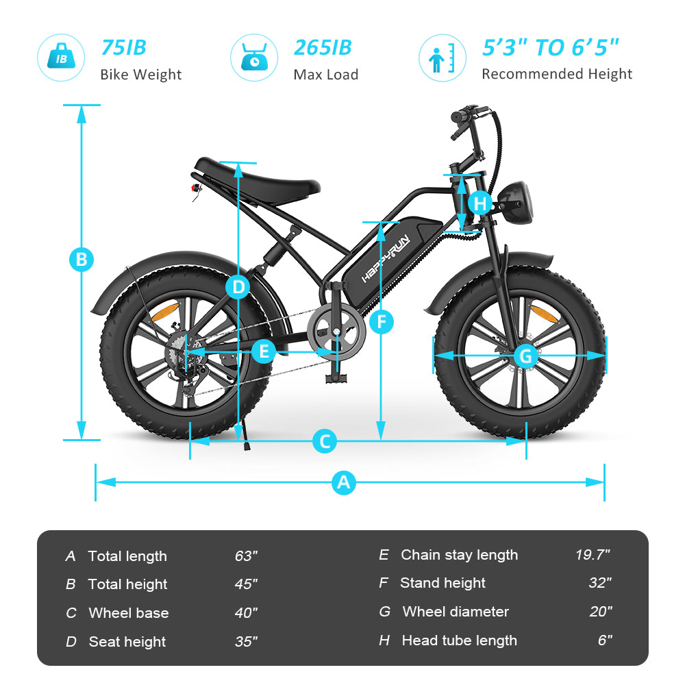 Electric Bike Cargo Black City E-bike For Sale Tank G50 size chart