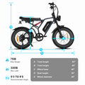 HappyRun moped style ebike G60 pro size chart