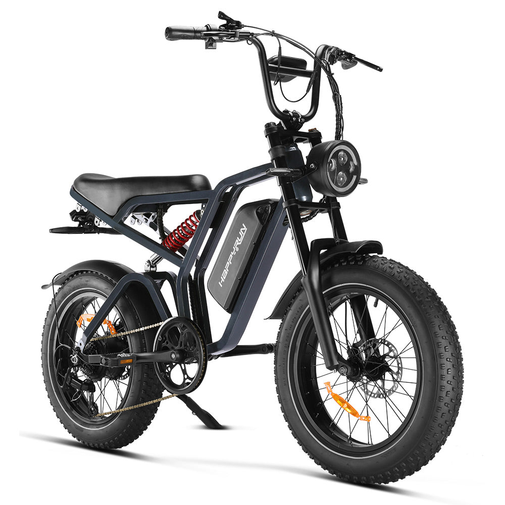 Happyrun Tank G60 Pro 1000W Moped Style Offroad Electric Bike Fat Tire